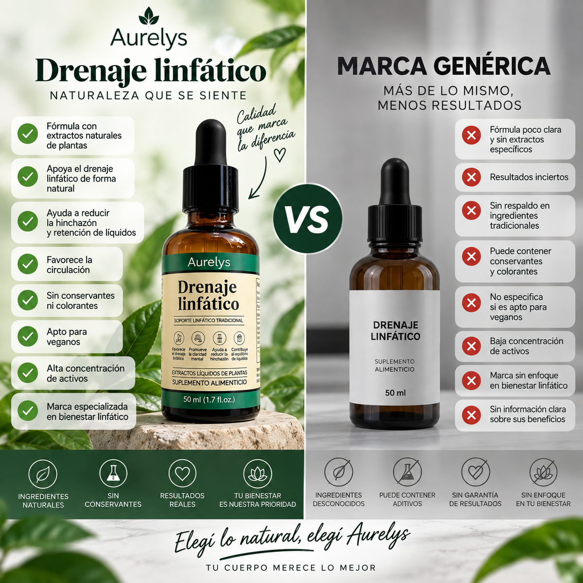 Aurelys Drenaje Linfático – Sentite Más Ligera, Menos Hinchada 🌿 | 50 ml