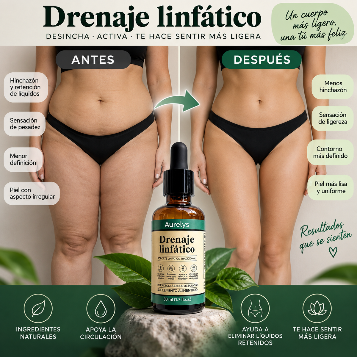 Aurelys Drenaje Linfático – Sentite Más Ligera, Menos Hinchada 🌿 | 50 ml