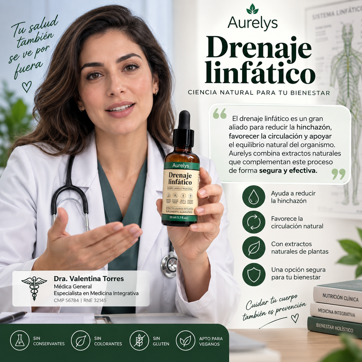 Aurelys Drenaje Linfático – Sentite Más Ligera, Menos Hinchada 🌿 | 50 ml