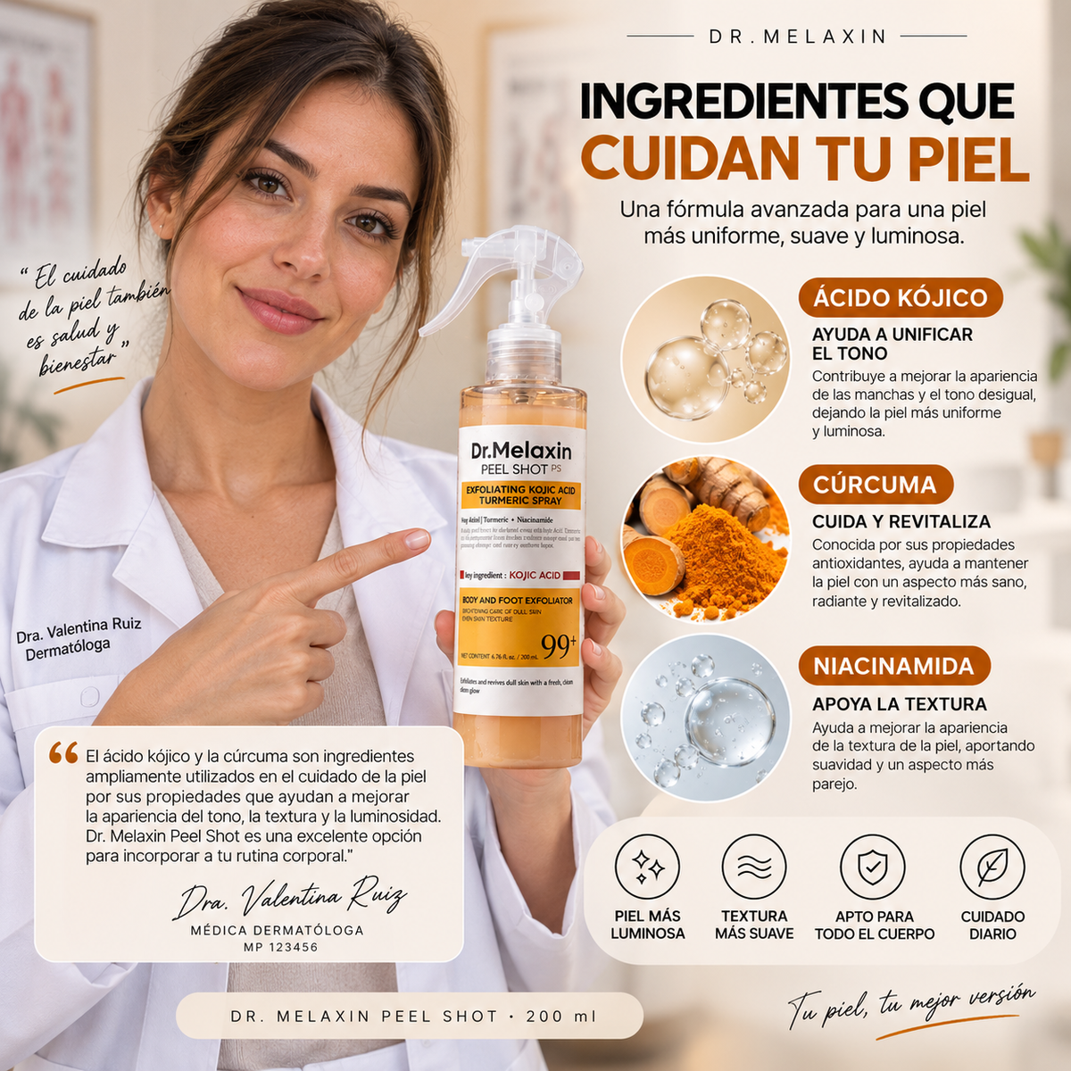 Dr. Melaxin Peel Shot — Cuidado y exfoliación corporal